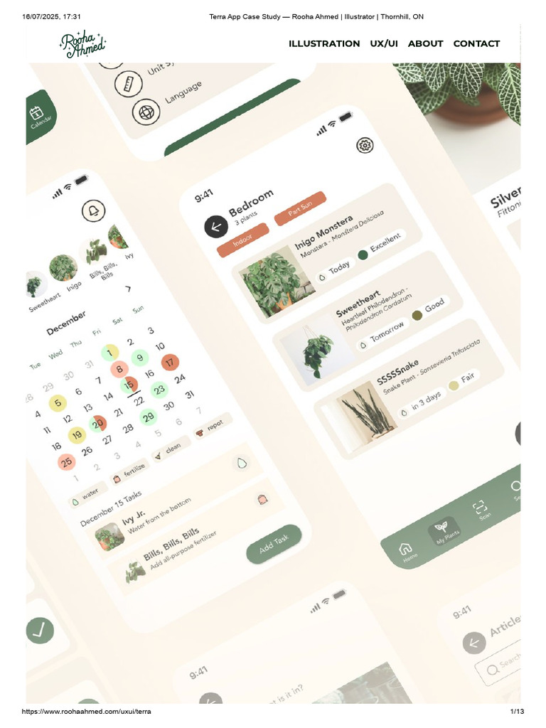 Terra App Case Study - Rooha Ahmed - Illustrator - Thornhill, On | PDF