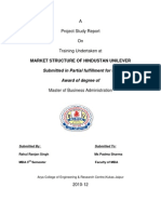 A Project Study Report On Training Undertaken At: Market Structure of Hindustan Unilever