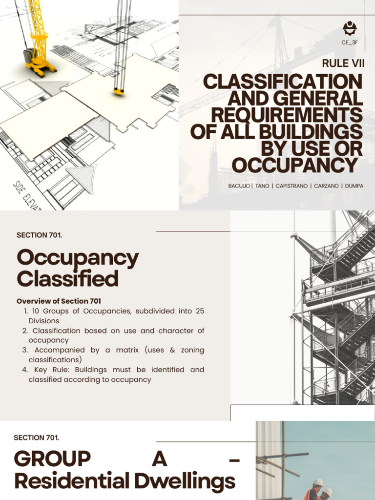 Building Occupancy Classification Guide | PDF | Parking | Masonry