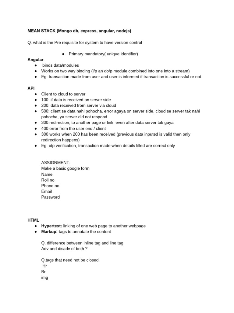 MEAN STACK (Mongo DB, Express, Angular, Nodejs) | PDF | World Wide Web ...