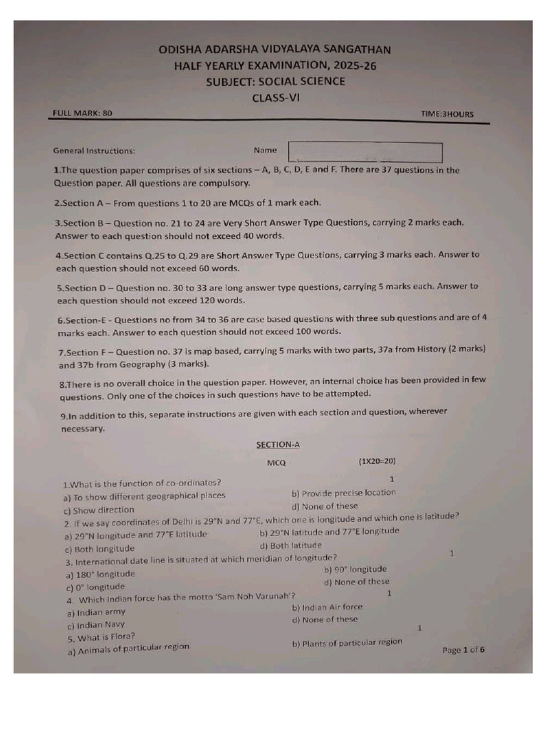 Class 6 SST | PDF