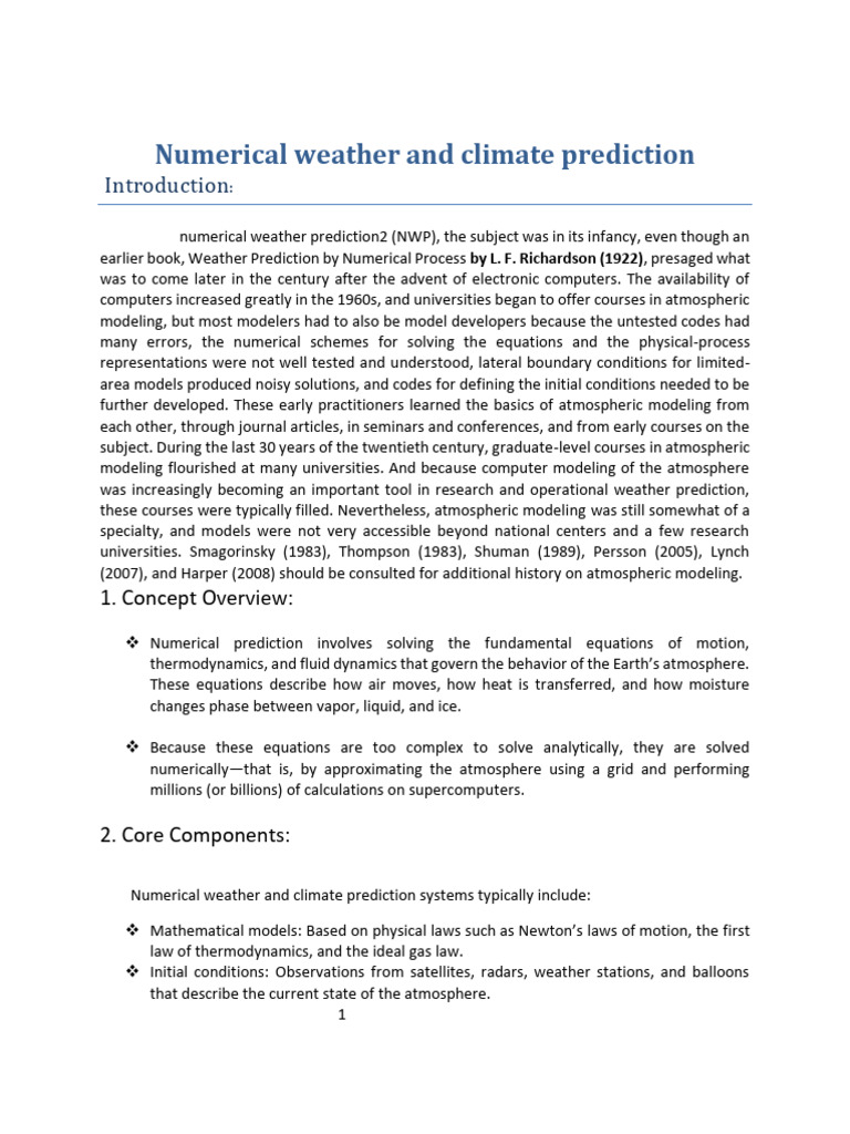 Numerical Weather and Climate Prediction | PDF | Numerical Weather ...