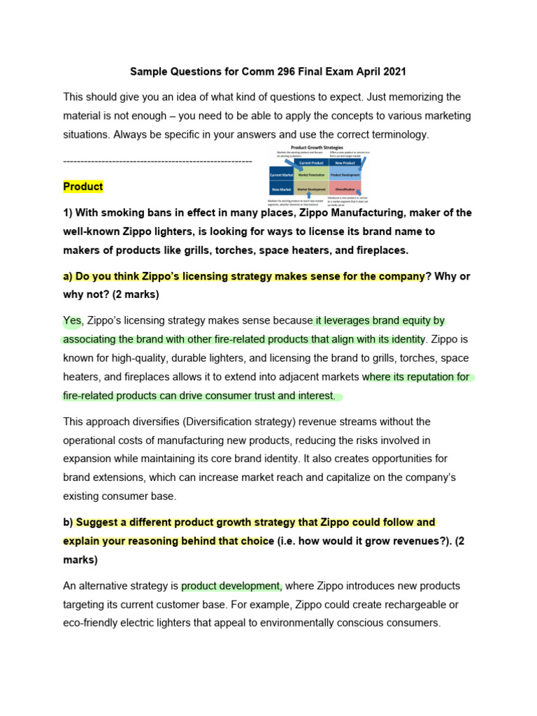 Comm 296 Final Exam Study Guide | PDF | Pricing | Brand