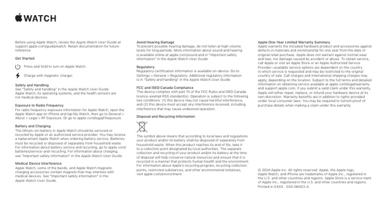 Ma2161 Apple Watch Ultra2 Info | PDF | Apple Inc. | Apple Watch