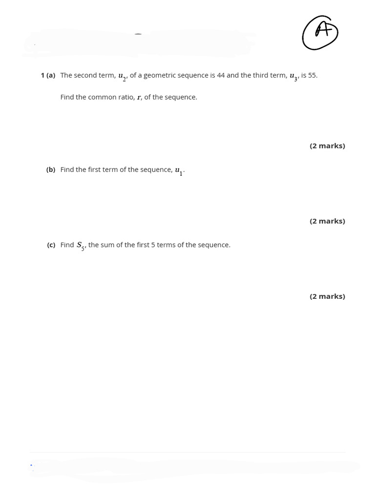 Geometric and Arithmetic Sequence Problems | PDF | Interest ...