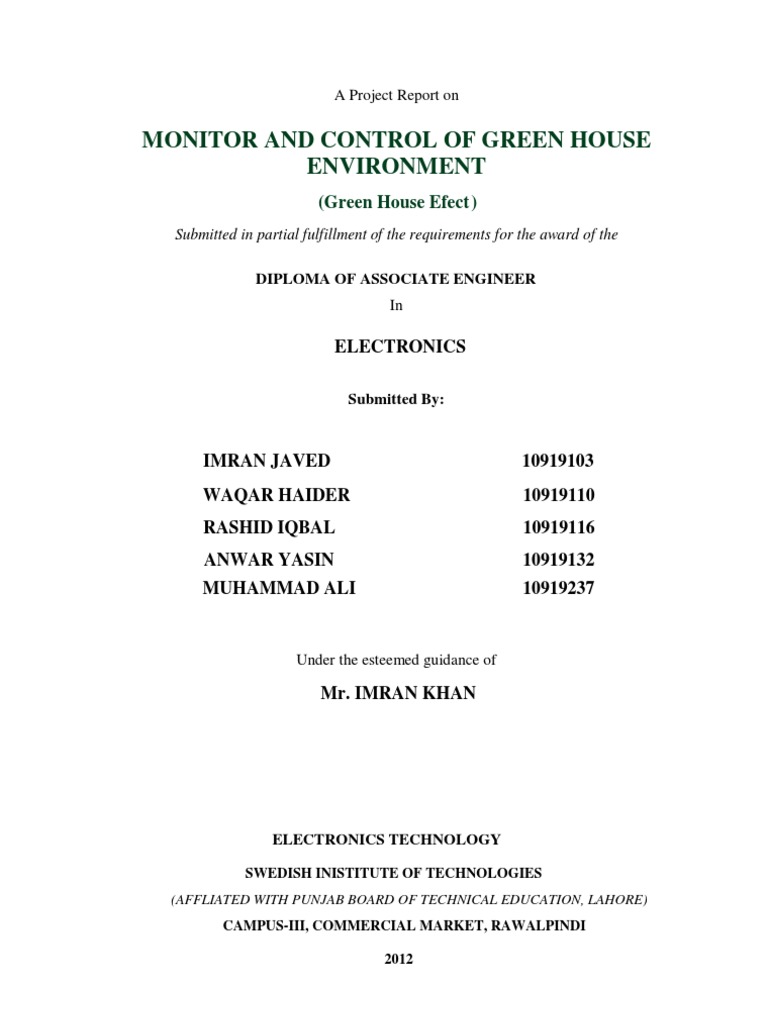 Monitor and Control of Greenhouse Environment (Automated Green House