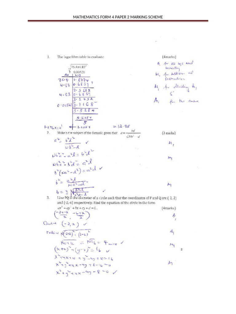 Math Ms p2 Form 4 2022 End Term 1 Teacher - Co .Ke | PDF