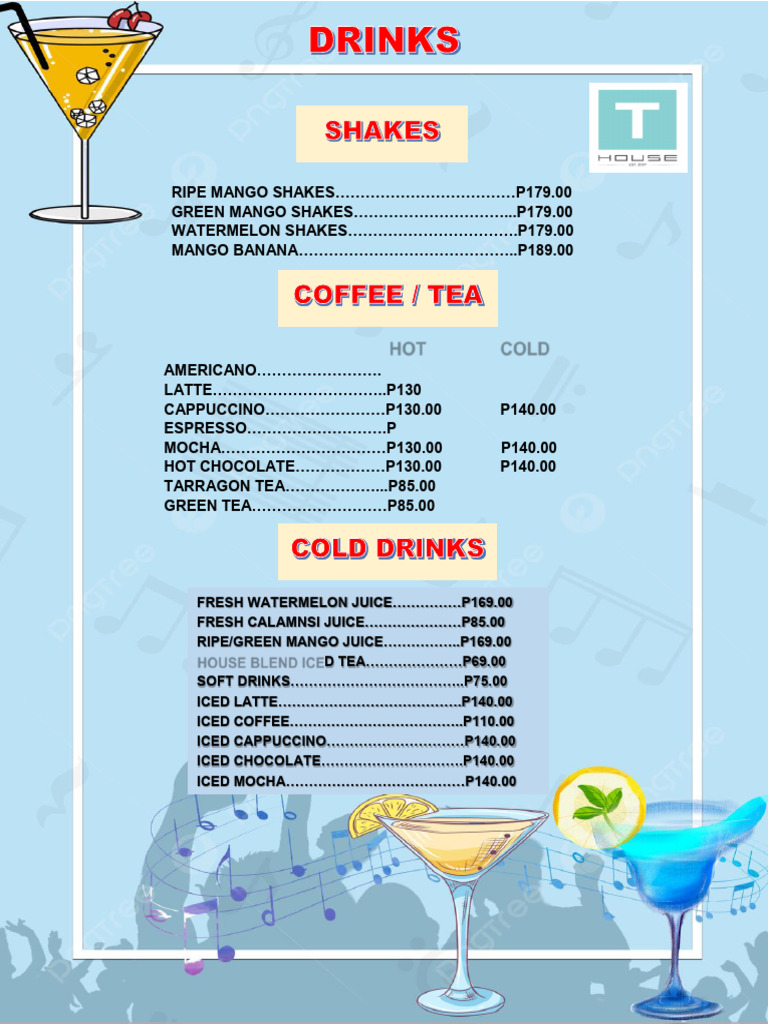 Beverage Menu with Prices | PDF