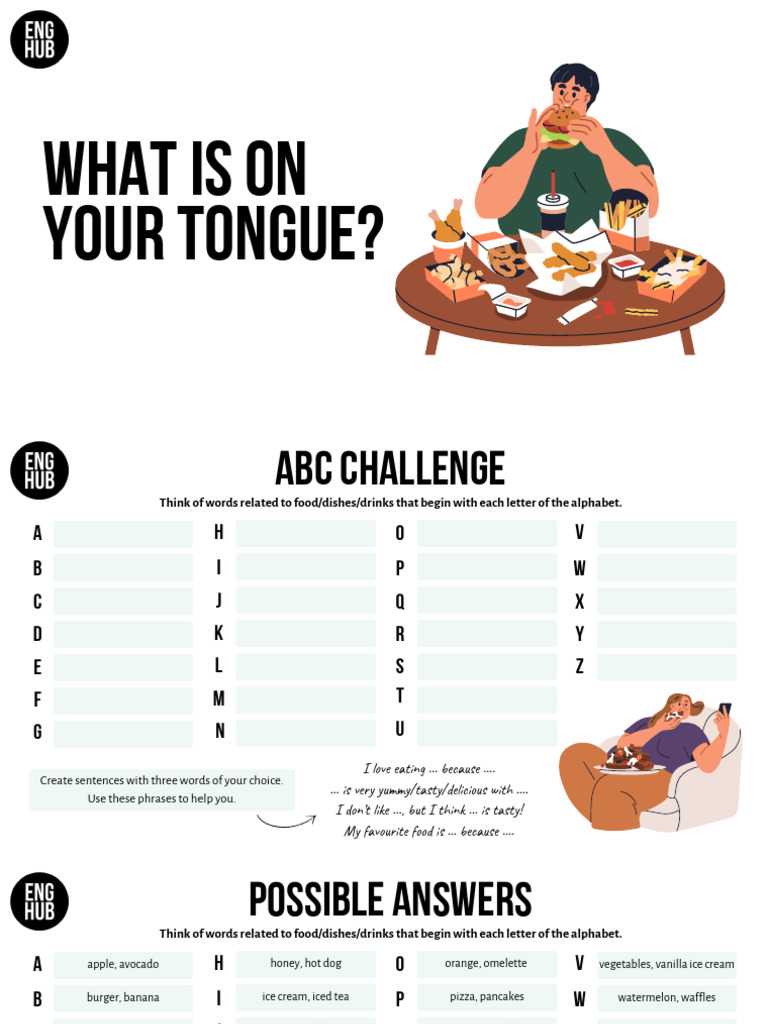 Food Vocabulary ABC Challenge | PDF | Taste | Foods