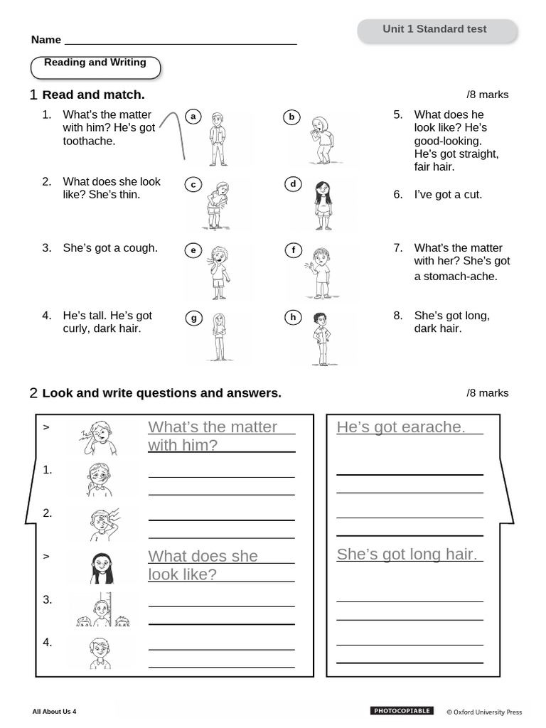Unit 1 Standard Test for All About Us 4 | PDF | Chess Theory | Chess