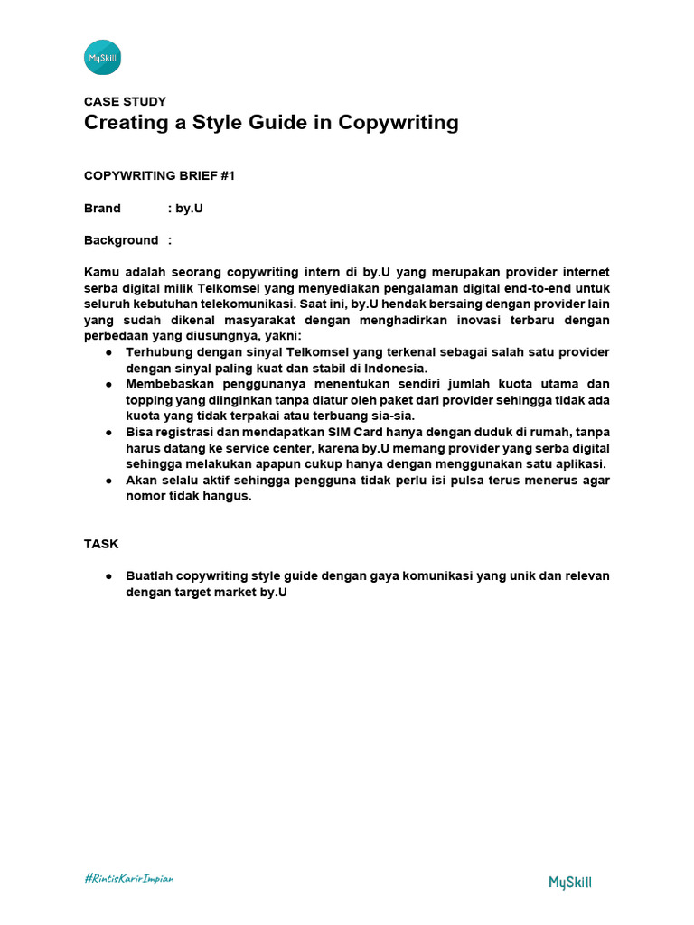 Panduan Gaya Copywriting by.U | PDF