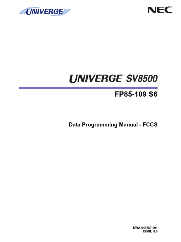 NEC Data Programming Manual Overview | PDF | Session Initiation ...