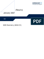 Mark Scheme (Results) January 2007: GCE Chemistry (6244/01)