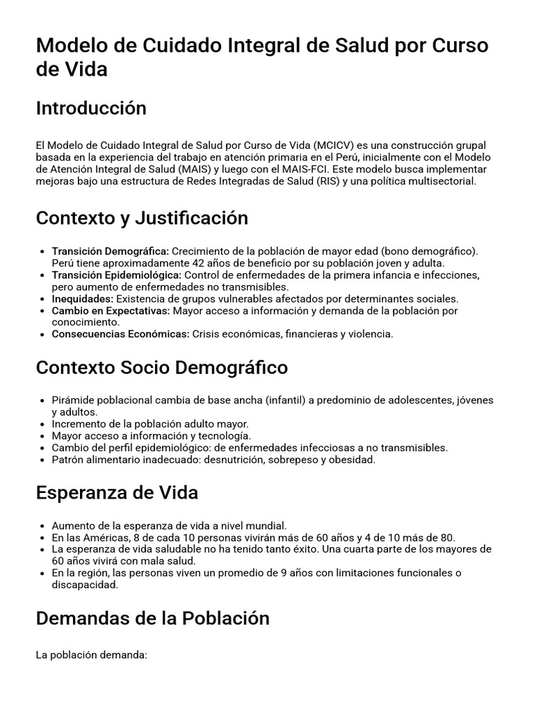 Modelo de Cuidado Integral de Salud | PDF | Obesidad | Cuidado de la salud