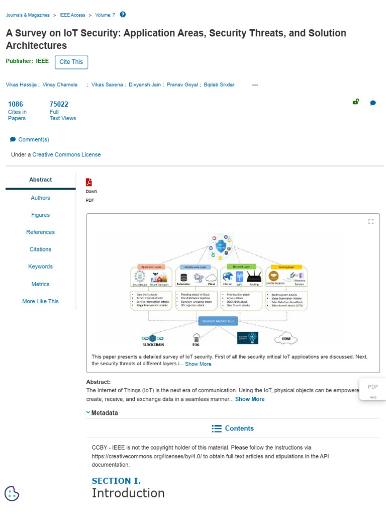 IoT Security: Threats and Solutions Survey | PDF | Internet Of Things ...