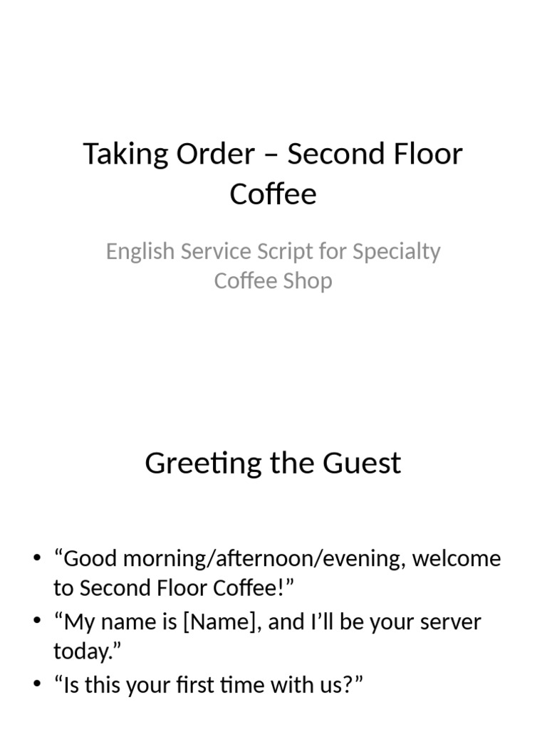 Taking Order in English | PDF