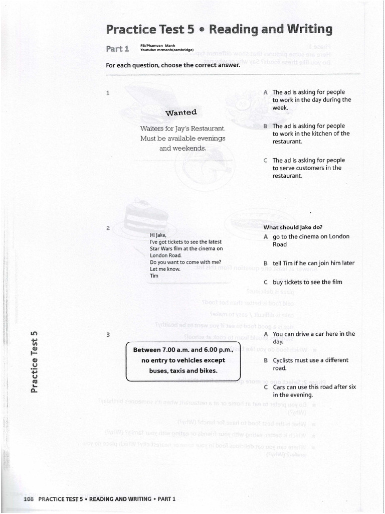 Bill's Cover Reading Test 5 | PDF