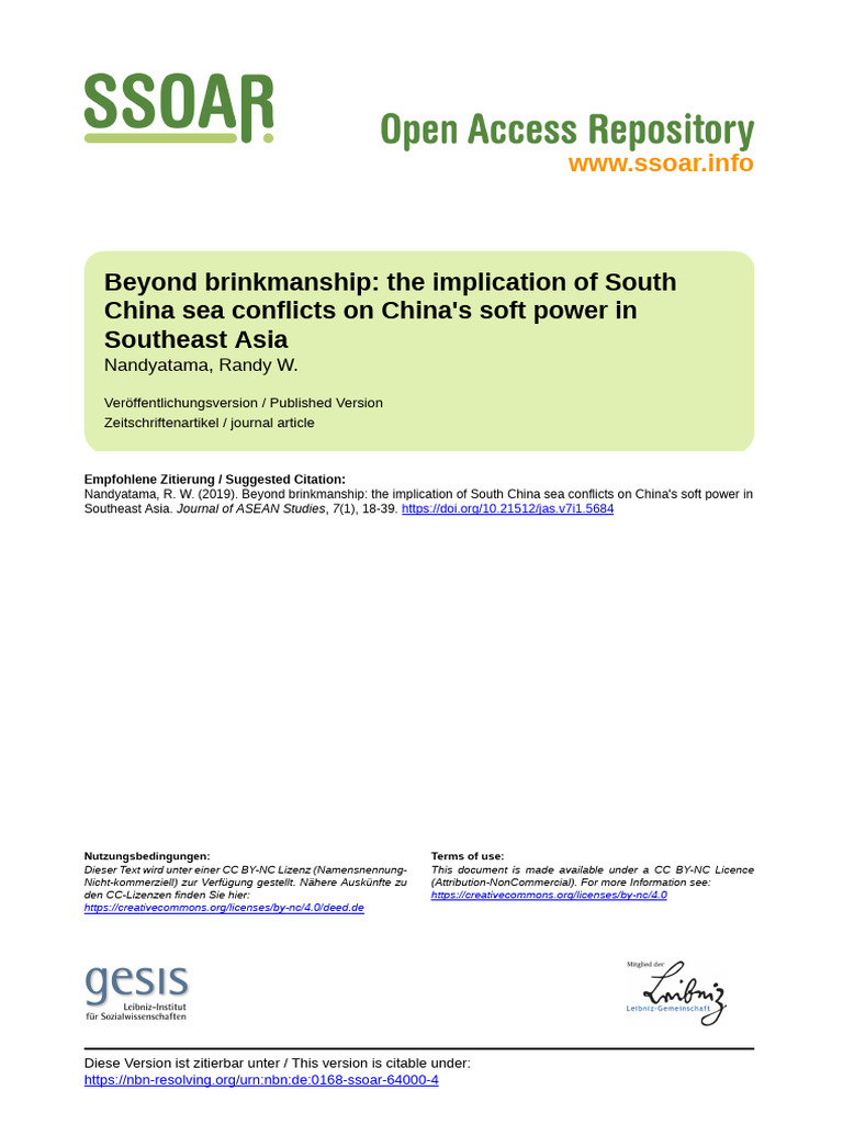 Beyond Brinkmanship - The Implication of South China Sea Conflicts On ...