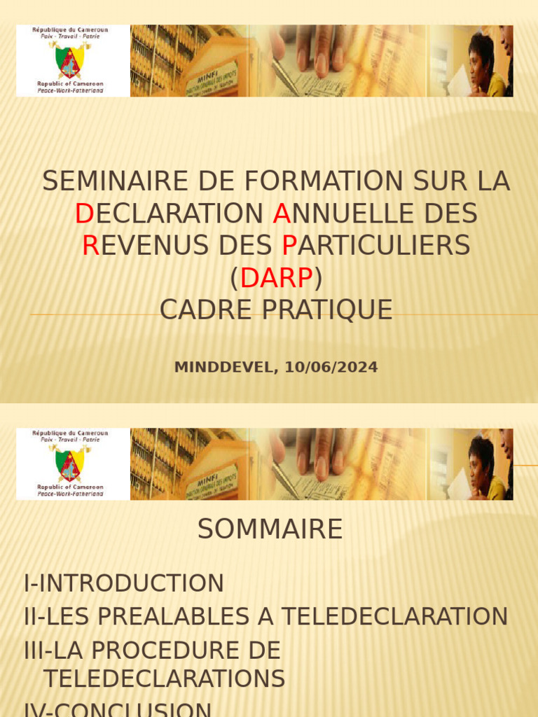Formation sur la Déclaration des Revenus DGI | PDF | Impôt sur le ...