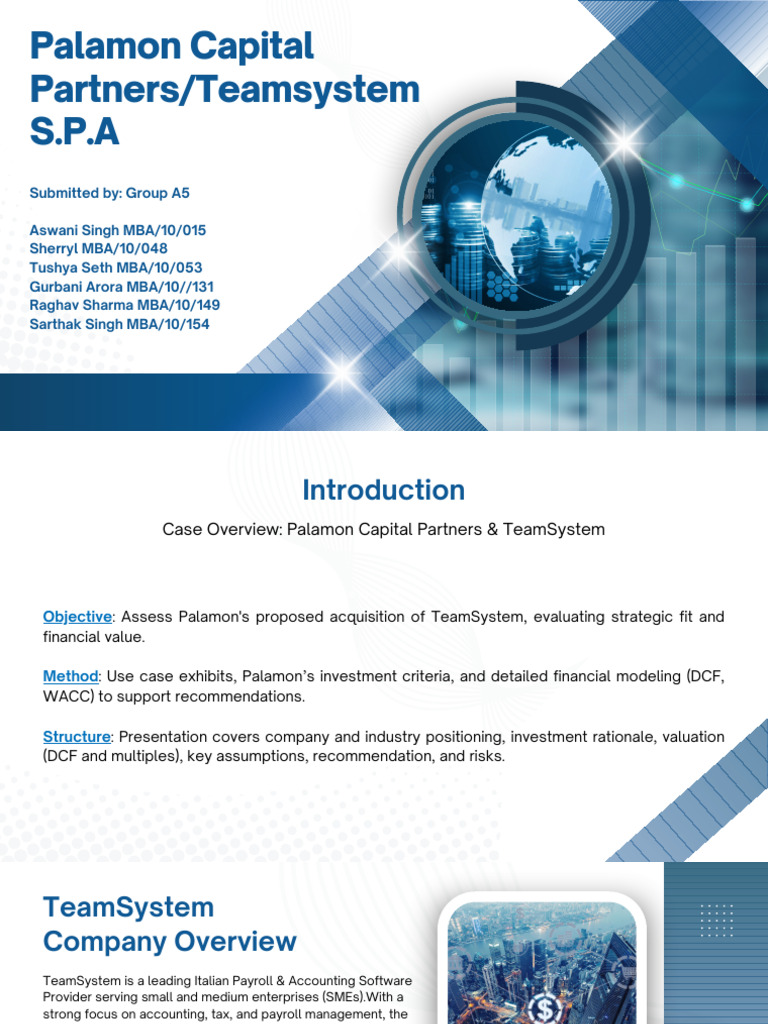 Palamon Capital's TeamSystem Acquisition Analysis | PDF | Discounted ...