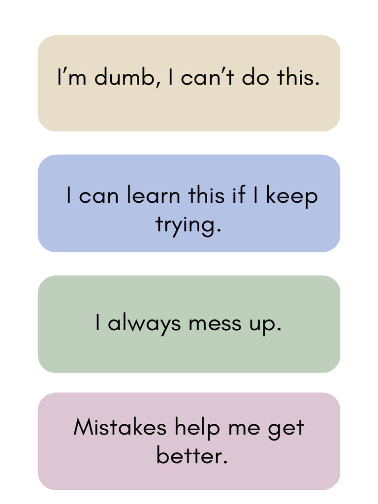 Overcoming Negative Self-Talk Strategies | PDF