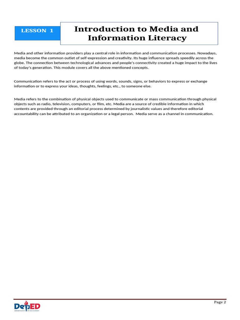 Understanding Media and Information Literacy | PDF | Information ...
