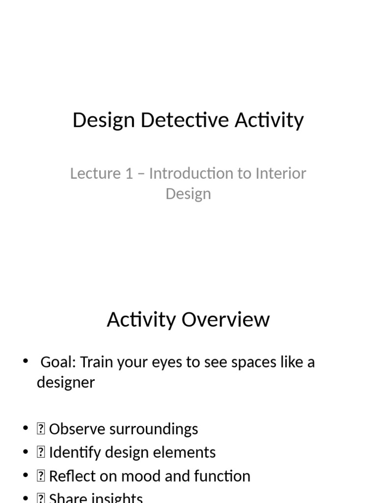 Design Detective Activity Presentation | PDF