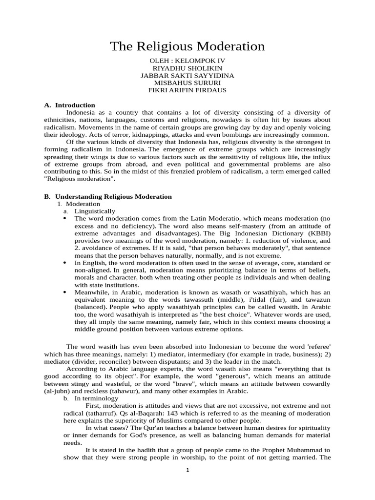 Understanding Religious Moderation in Indonesia | PDF | Quran | Islam