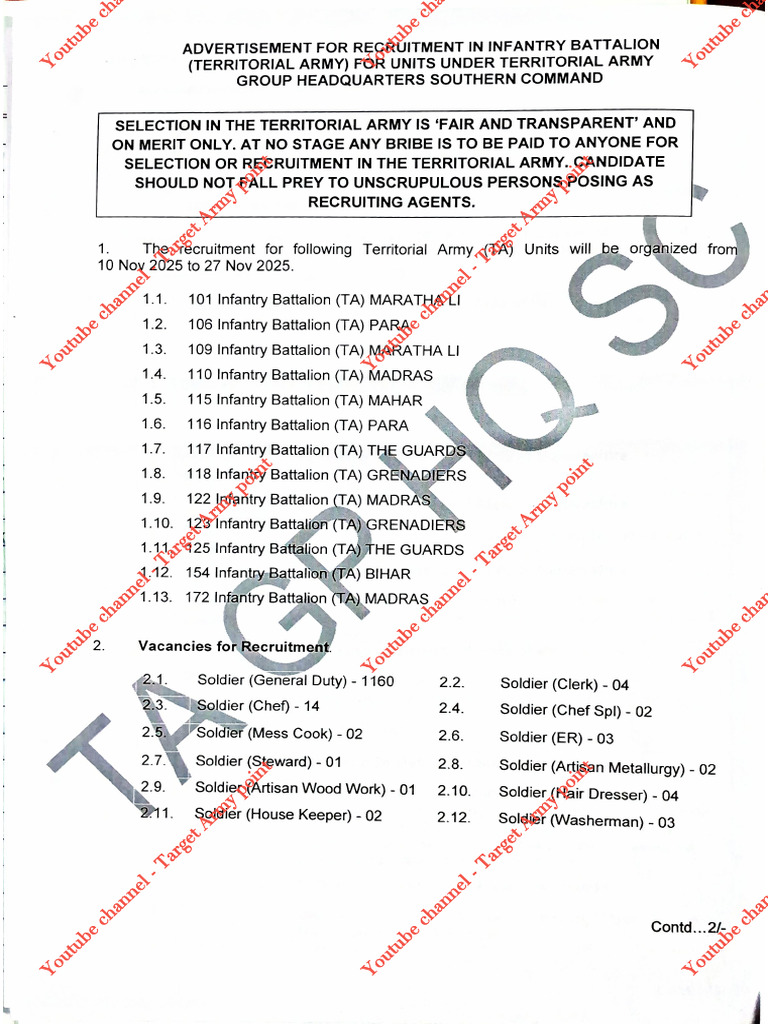 TA Army Notification 25 - TA Army Point | PDF