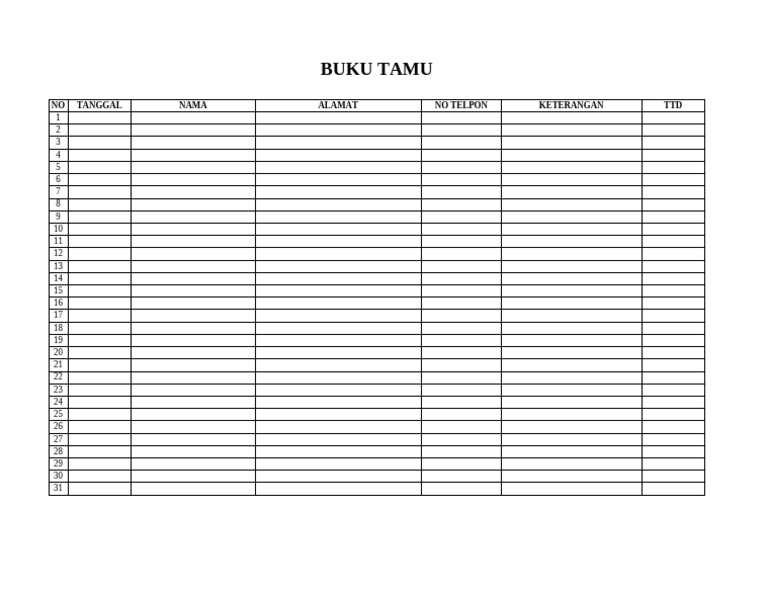 Buku Tamu | PDF