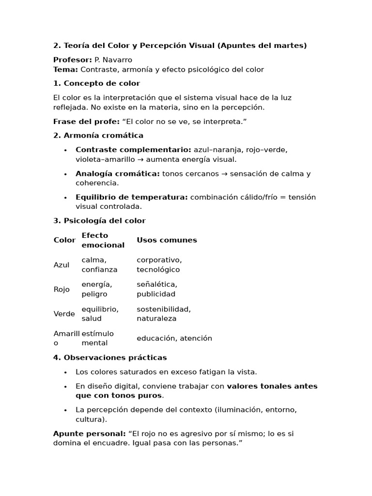 Teoría del Color y Psicología Visual | PDF