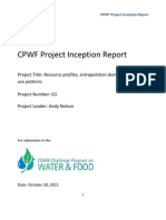 CPWF Project Inception Report: Project Title: Resource Profiles, Extrapolation Domains, and Land