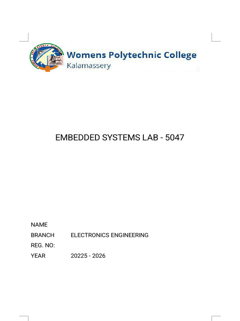 Embedded Systems Lab Report 2025-2026 | PDF