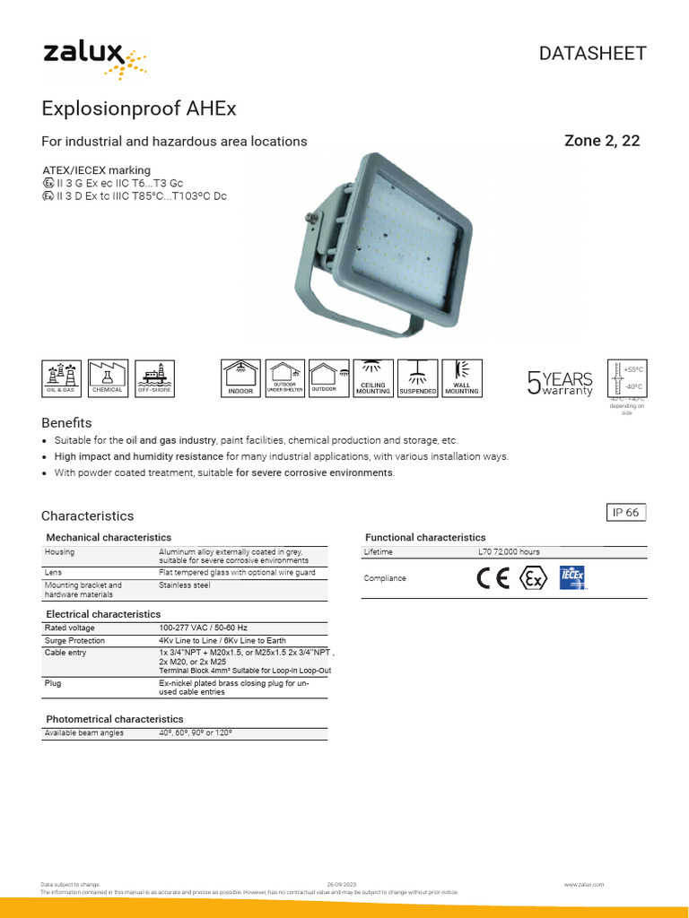 Industrial LED Lighting Datasheet | PDF