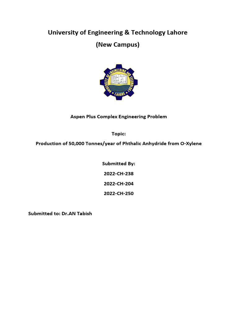 Complex Engineering Problem | PDF | Chemical Reactor | Distillation