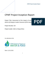 CPWF Project Inception Report: Project Title: Assessment of The Impact of Anticipated External