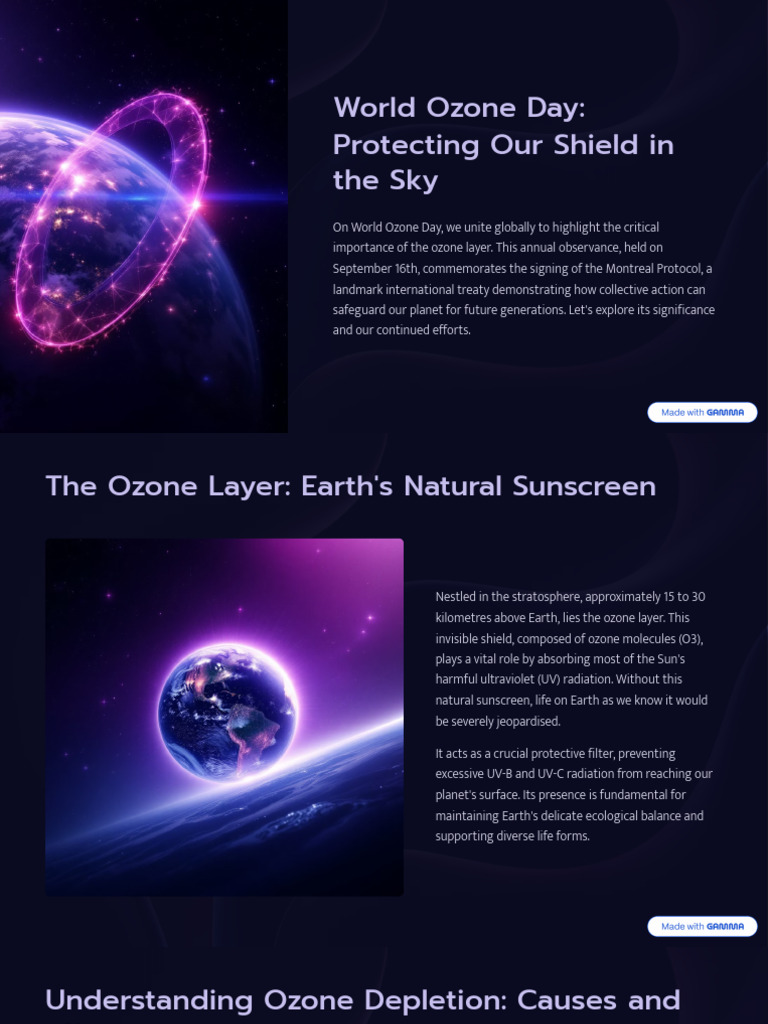 World Ozone Day Protecting Our Shield in The Sky | PDF | Ozone ...