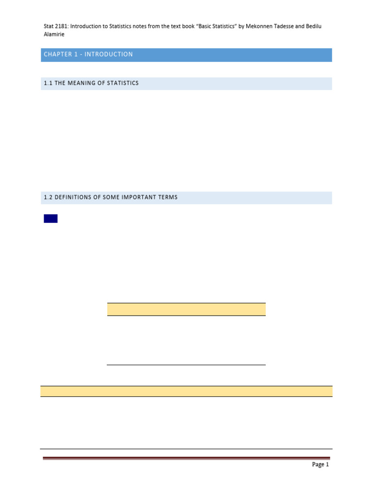 Introduction to Statistics Overview | PDF | Level Of Measurement ...