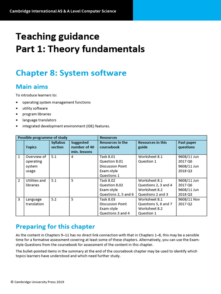 Chapter 8 Teaching Guidance | PDF | Operating System | Library (Computing)
