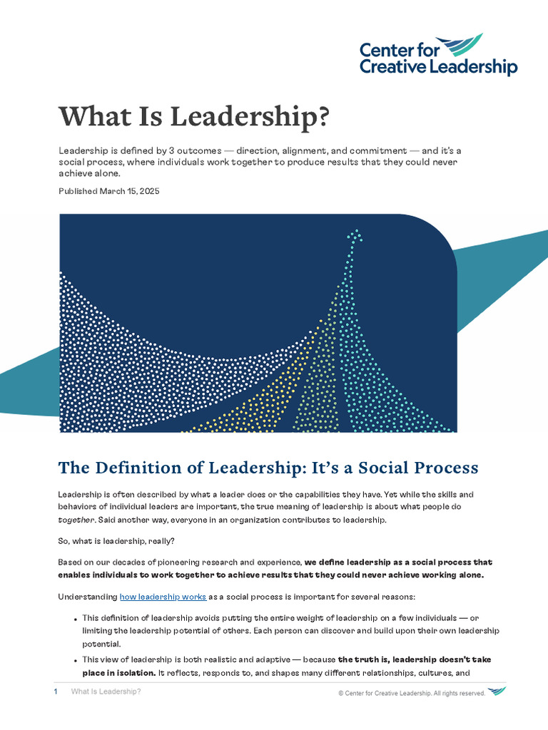 What Is Leadership - From Center For Creative Leadership | PDF ...