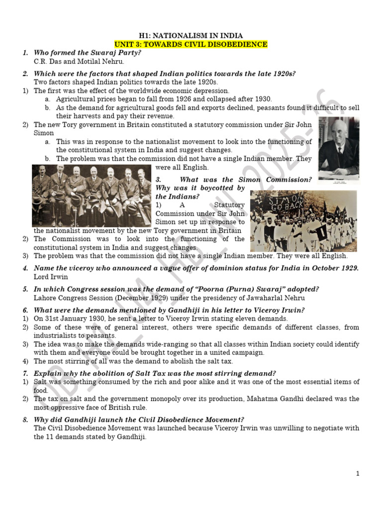 Nationalism and Civil Disobedience in India | PDF | Mahatma Gandhi ...