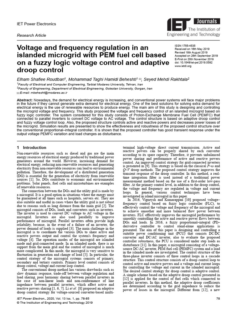 Fuzzy Logic Control for Microgrid Voltage | PDF | Power Inverter ...