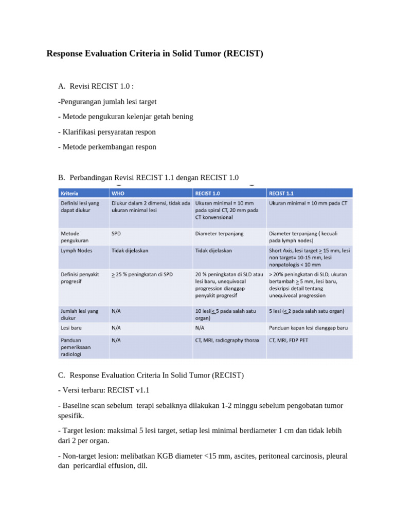 Response Evaluation Criteria in Solid Tumor | PDF