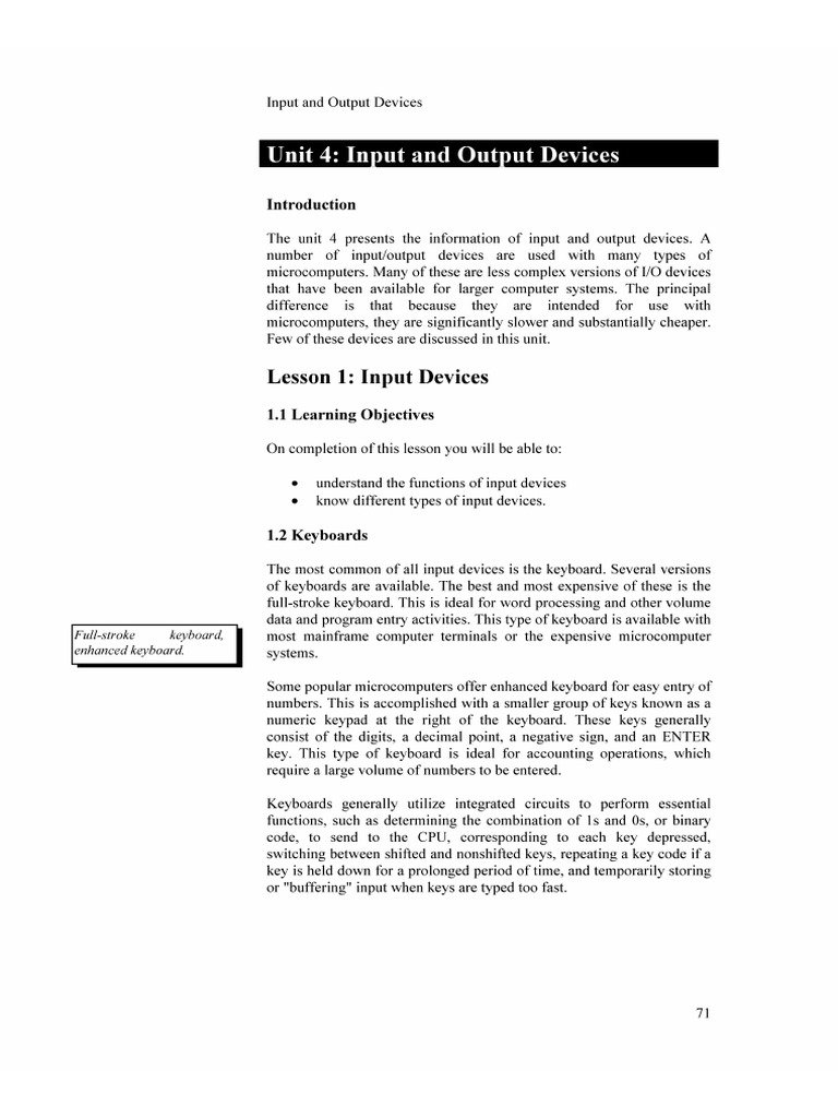 Input Output Lecture | PDF