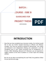 Batch: Course: Isbe B: Guidelines For