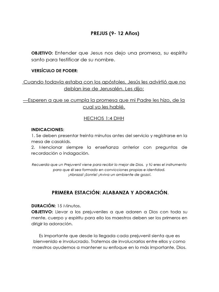 Promesa del Espíritu Santo para Prejuveniles | PDF | Jesús