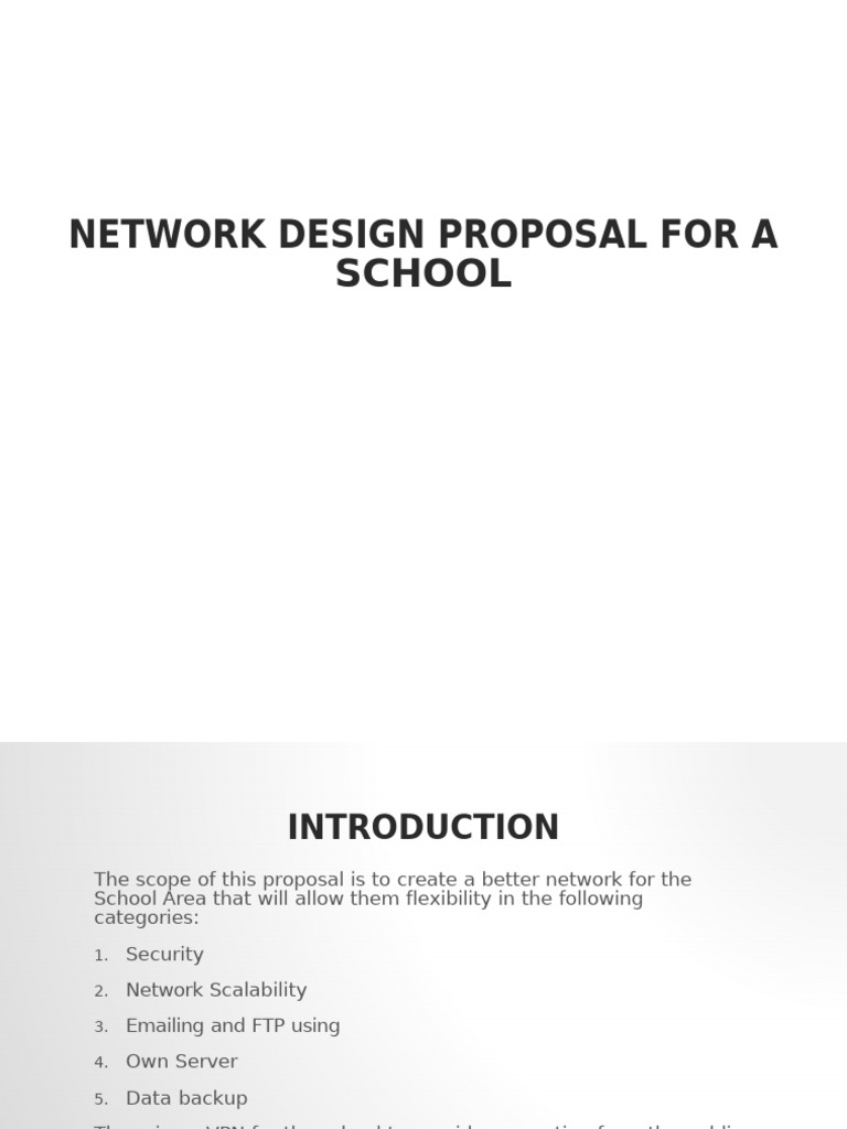 School Network Design Proposal | PDF | Computer Network | Networking ...