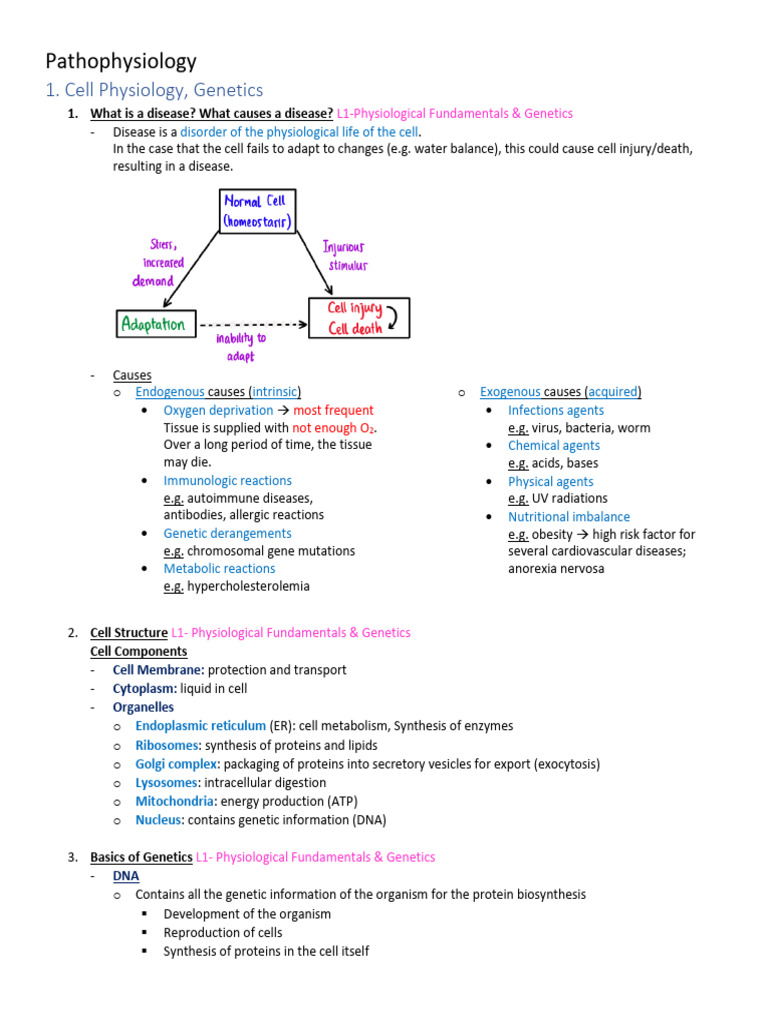 Qna - 1 - Patho - Cell Physiology, Genetics | PDF | Cell (Biology ...
