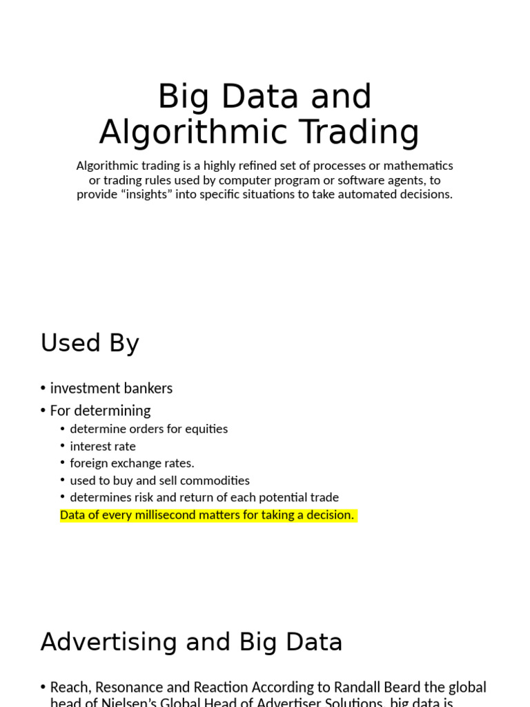 Big Data and Algorithmic Trading | PDF
