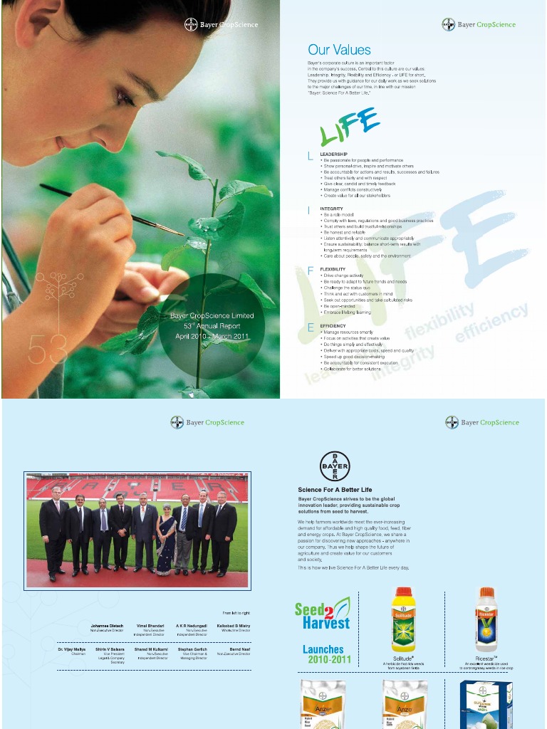 Bayer Crop Science Annual Report 2010_11 | Board Of Directors ...